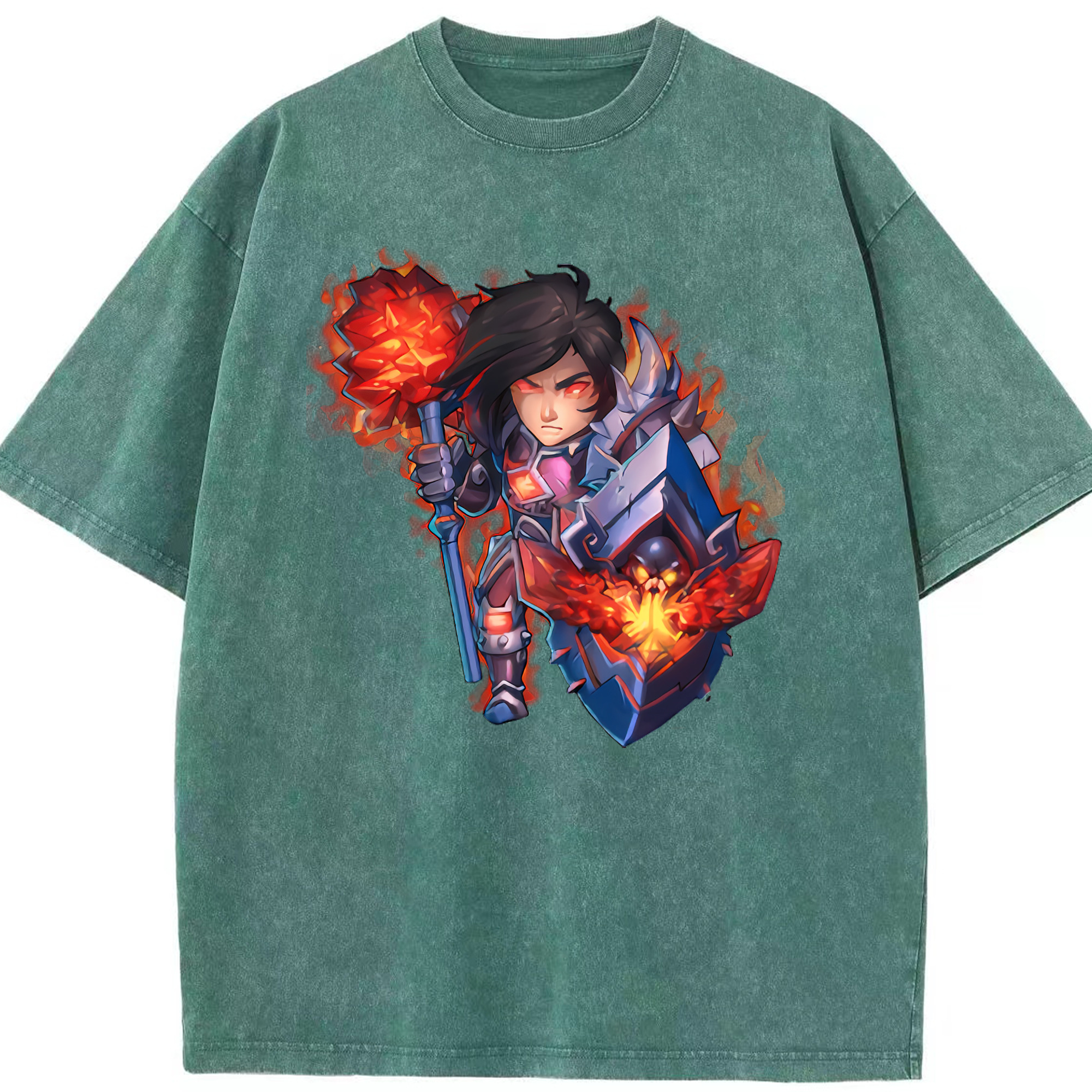 リーグ・オブ・レジェンド League of Legends LOL 綿100% ヴィンテージ風 半袖Tシャツ（フロントプリント）